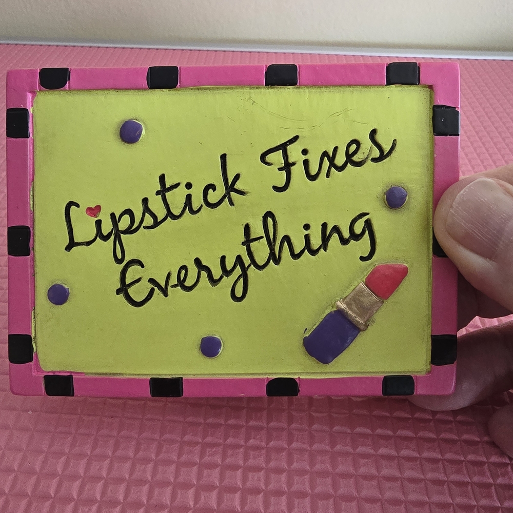 Pink and Green Decorative Plaque For Your Desk Or Vanity Table